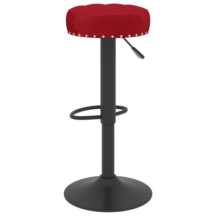 Tabourets de bar lot de 2 rouge bordeaux velours – Image 4