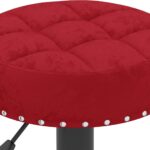 Tabourets de bar lot de 2 rouge bordeaux velours – Image 6