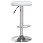 Tabourets de bar lot de 2 Blanc Similicuir – Image 2