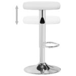 Tabourets de bar lot de 2 Blanc Similicuir – Image 5