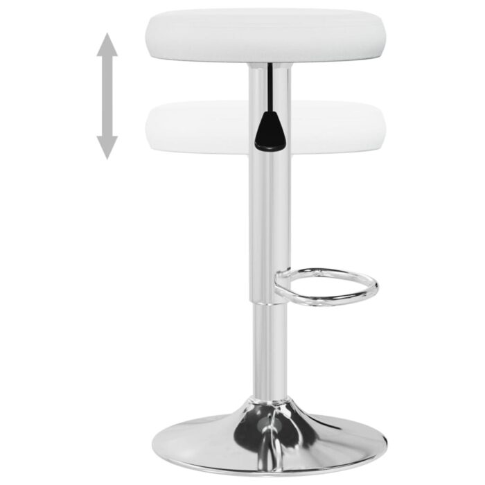 Tabourets de bar lot de 2 Blanc Similicuir – Image 5