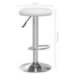 Tabourets de bar lot de 2 Blanc Similicuir – Image 7