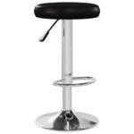 Tabourets de bar lot de 2 noir similicuir – Image 2