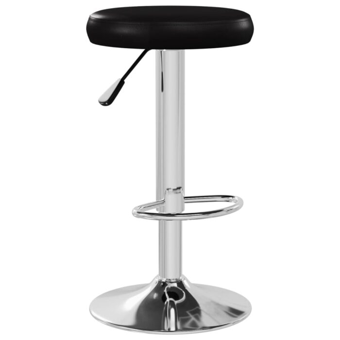 Tabourets de bar lot de 2 noir similicuir – Image 2