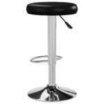 Tabourets de bar lot de 2 noir similicuir – Image 4