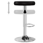 Tabourets de bar lot de 2 noir similicuir – Image 5