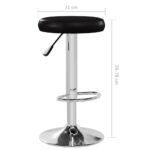 Tabourets de bar lot de 2 noir similicuir – Image 7