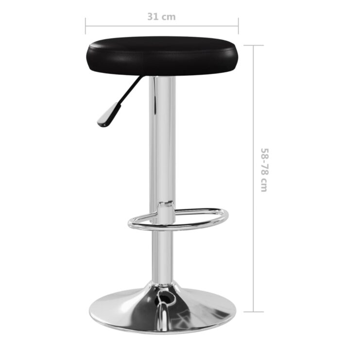 Tabourets de bar lot de 2 noir similicuir – Image 7