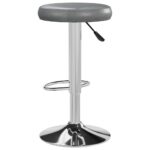 Tabourets de bar lot de 2 gris similicuir – Image 4