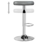 Tabourets de bar lot de 2 gris similicuir – Image 5