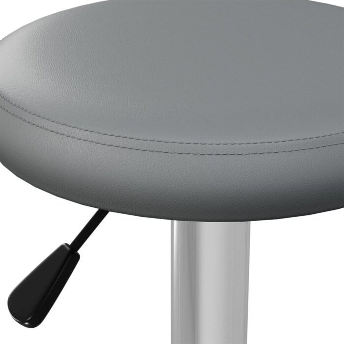 Tabourets de bar lot de 2 gris similicuir – Image 6