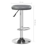 Tabourets de bar lot de 2 gris similicuir – Image 7