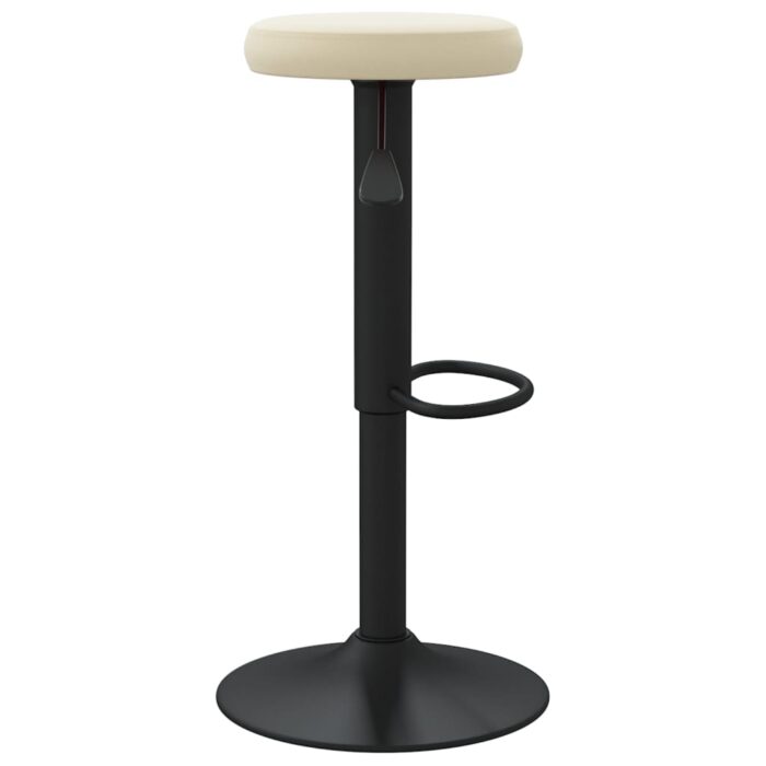Tabourets de bar lot de 2 crème velours – Image 3