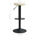 Tabourets de bar lot de 2 crème velours – Image 6
