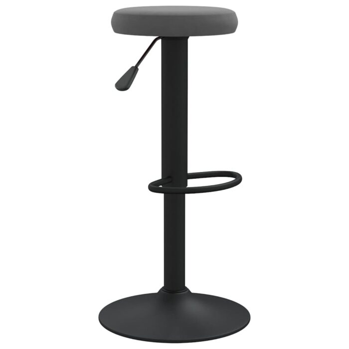 Tabourets de bar lot de 2 gris foncé velours – Image 2