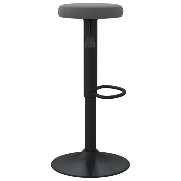 Tabourets de bar lot de 2 gris foncé velours – Image 3
