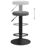 Tabourets de bar lot de 2 gris foncé velours – Image 4