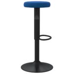 Tabourets de bar lot de 2 bleu velours – Image 3