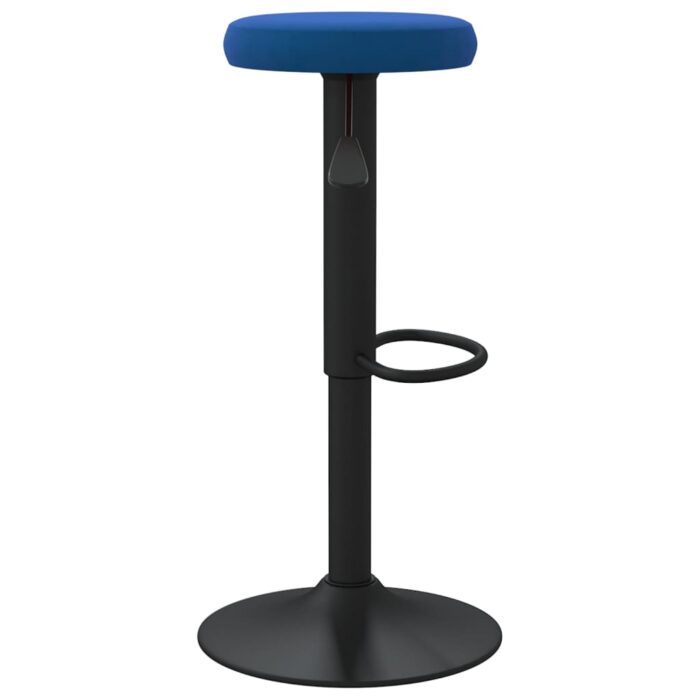 Tabourets de bar lot de 2 bleu velours – Image 3