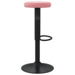 Tabourets de bar lot de 2 rose velours – Image 2