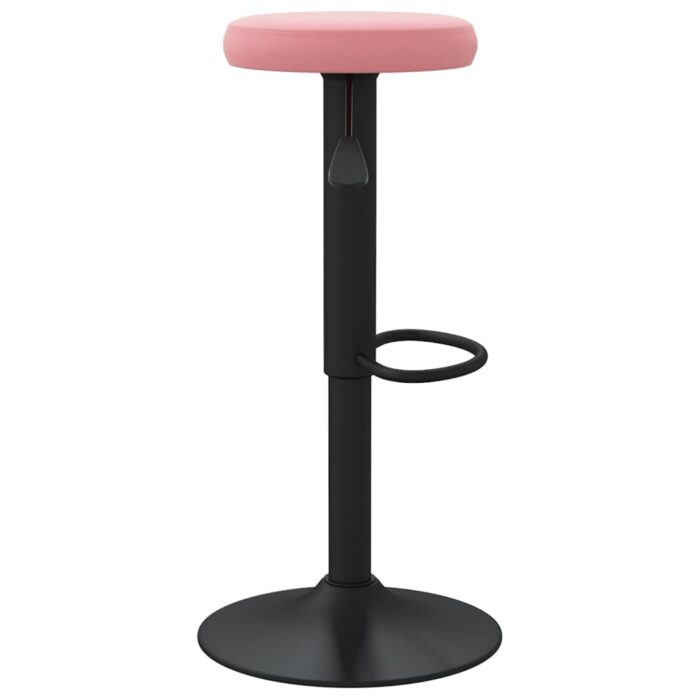 Tabourets de bar lot de 2 rose velours – Image 2