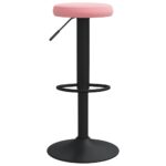 Tabourets de bar lot de 2 rose velours – Image 3