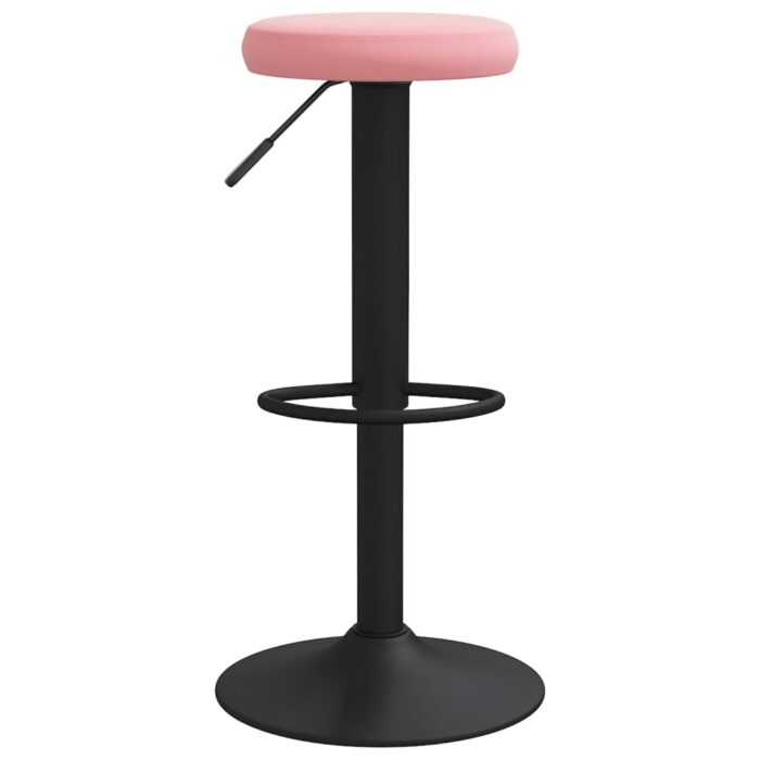 Tabourets de bar lot de 2 rose velours – Image 3