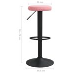 Tabourets de bar lot de 2 rose velours – Image 6