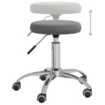 Chaise pivotante de bureau Gris foncé Velours – Image 3