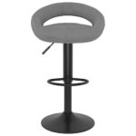 Tabourets de bar lot de 2 gris clair velours – Image 2