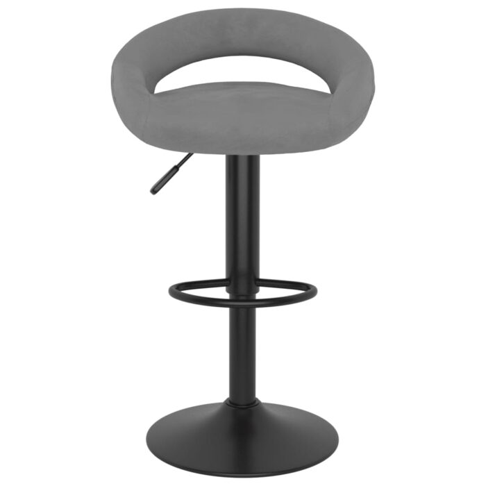 Tabourets de bar lot de 2 gris clair velours – Image 2