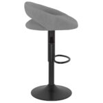Tabourets de bar lot de 2 gris clair velours – Image 3