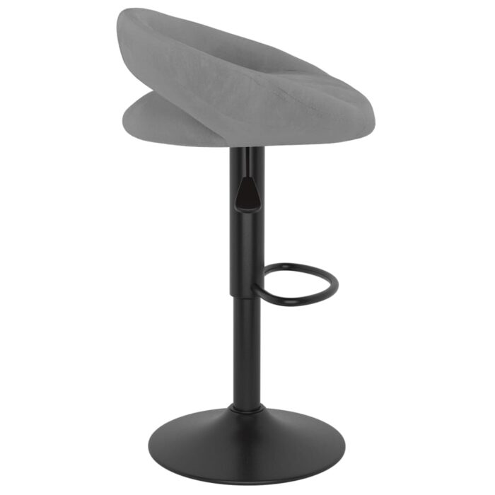 Tabourets de bar lot de 2 gris clair velours – Image 3