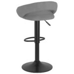 Tabourets de bar lot de 2 gris clair velours – Image 4