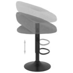 Tabourets de bar lot de 2 gris clair velours – Image 5
