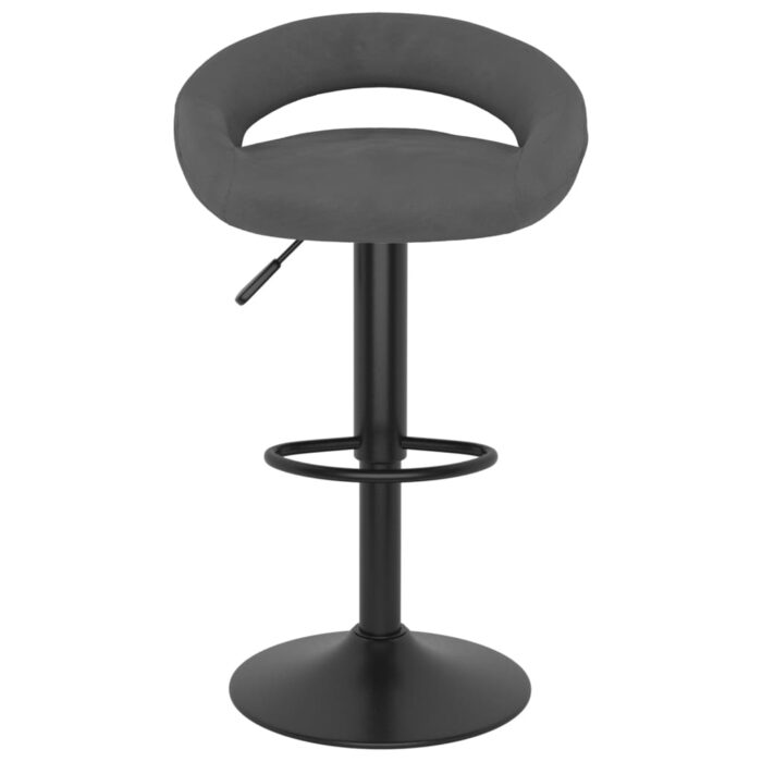 Tabourets de bar lot de 2 gris foncé velours – Image 2