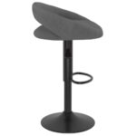 Tabourets de bar lot de 2 gris foncé velours – Image 3