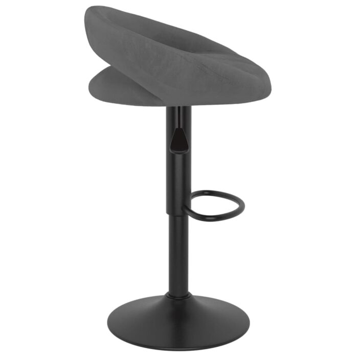 Tabourets de bar lot de 2 gris foncé velours – Image 3