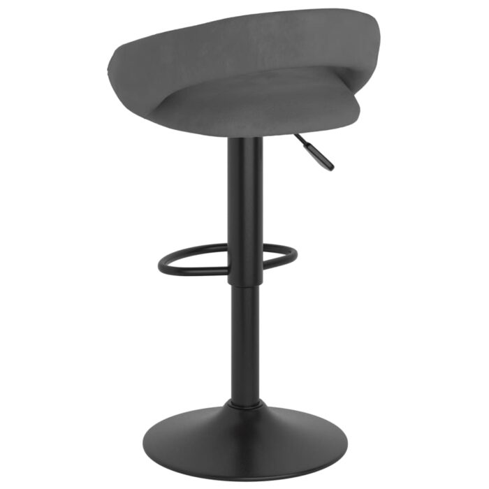 Tabourets de bar lot de 2 gris foncé velours – Image 4