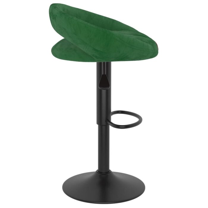 Tabourets de bar lot de 2 vert foncé velours – Image 3