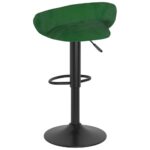 Tabourets de bar lot de 2 vert foncé velours – Image 4