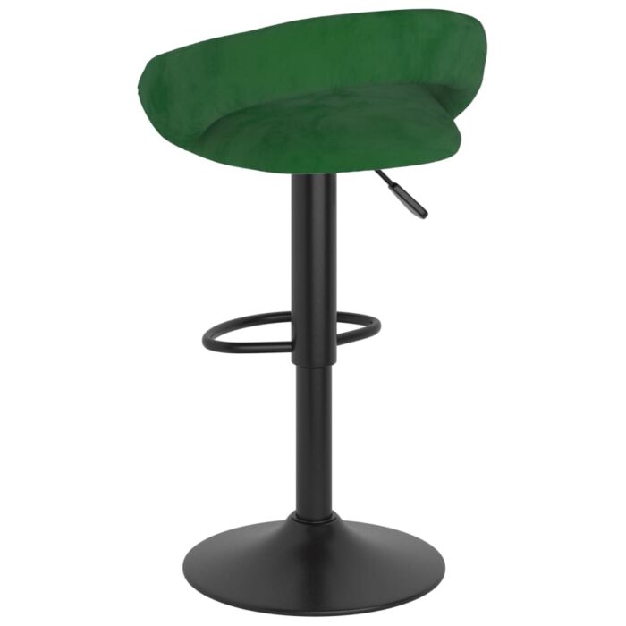 Tabourets de bar lot de 2 vert foncé velours – Image 4