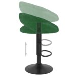 Tabourets de bar lot de 2 vert foncé velours – Image 5