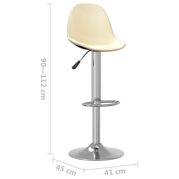 Tabourets de bar lot de 2 crème tissu – Image 8