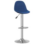 Tabourets de bar lot de 2 bleu tissu – Image 2