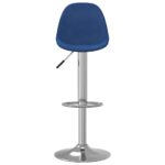 Tabourets de bar lot de 2 bleu tissu – Image 3