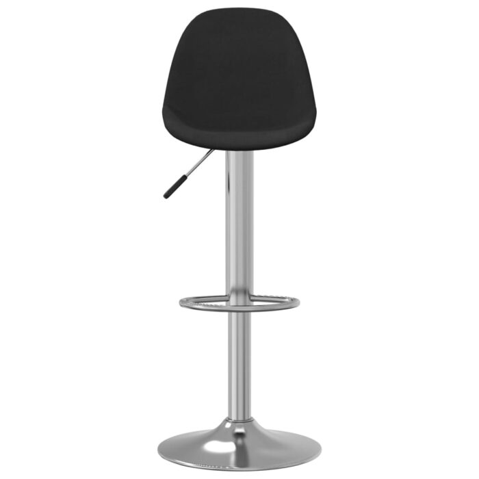 Tabourets de bar lot de 2 noir tissu – Image 3