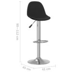 Tabourets de bar lot de 2 noir tissu – Image 8