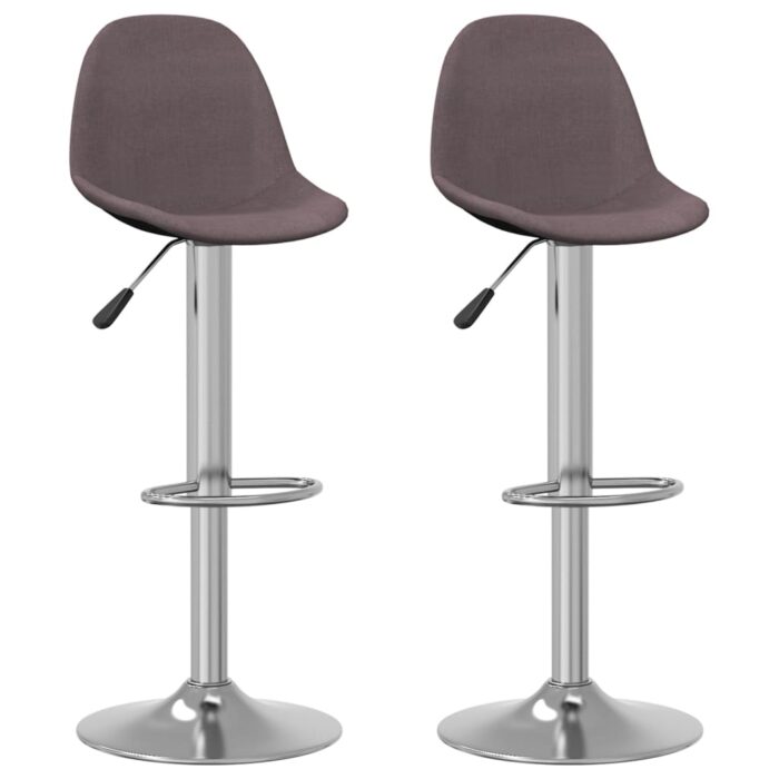Tabourets de bar lot de 2 taupe tissu – Image 1