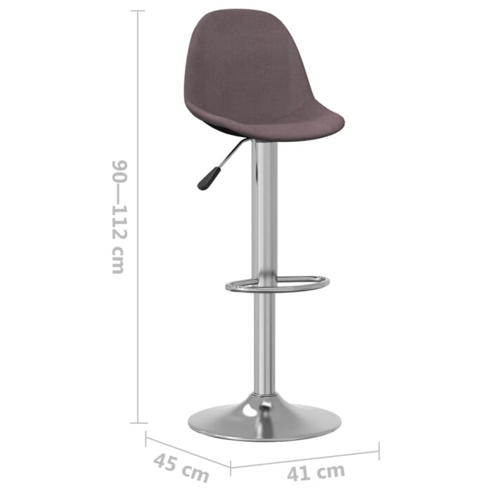 Tabourets de bar lot de 2 taupe tissu – Image 8